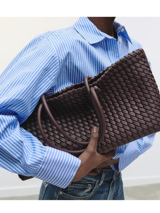 Zara Handbags - Zara Woven/Braided Leather Bag - burgundy